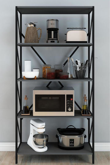 Bücherregal Grau 70x34x180cm
