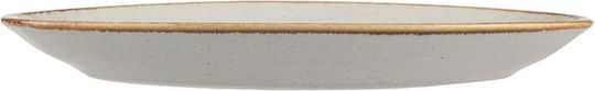 Porland Πιάτο Ρηχό Οβάλ από Πορσελάνη Γκρι 36x36cm