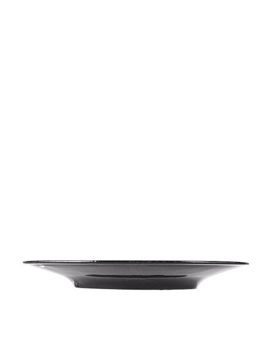 Porland Rundes Untiefe aus Porzellan Schwarzes 27cm
