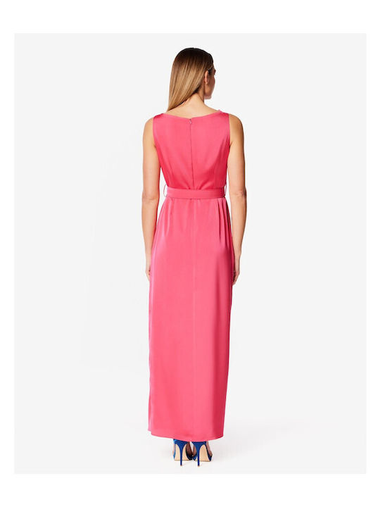 Sommer Maxi Damenkleid für Hochzeit - Taufe Drapierung Satin Karpuzi