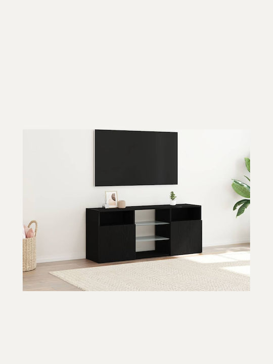 TV Stand with LED Lighting Black L120xW30xH50cm