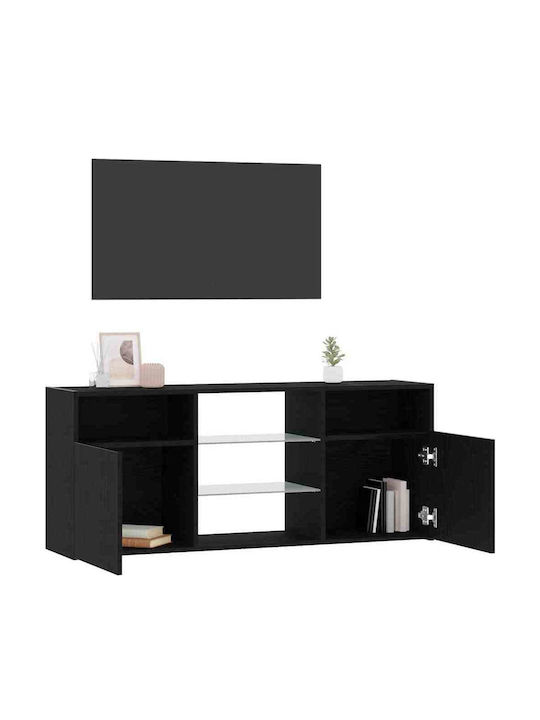 TV Stand with LED Lighting Black L120xW30xH50cm