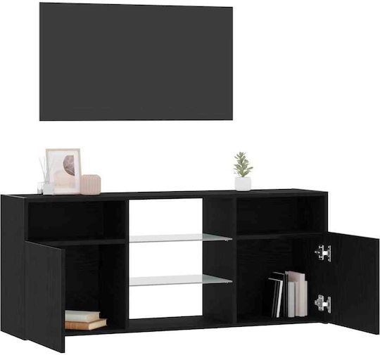 TV Stand with LED Lighting Black L120xW30xH50cm