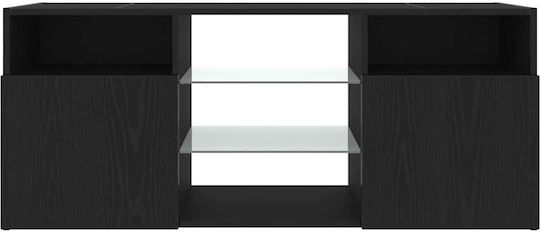 TV Stand with LED Lighting Black L120xW30xH50cm