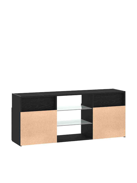 TV Stand with LED Lighting Black L120xW30xH50cm