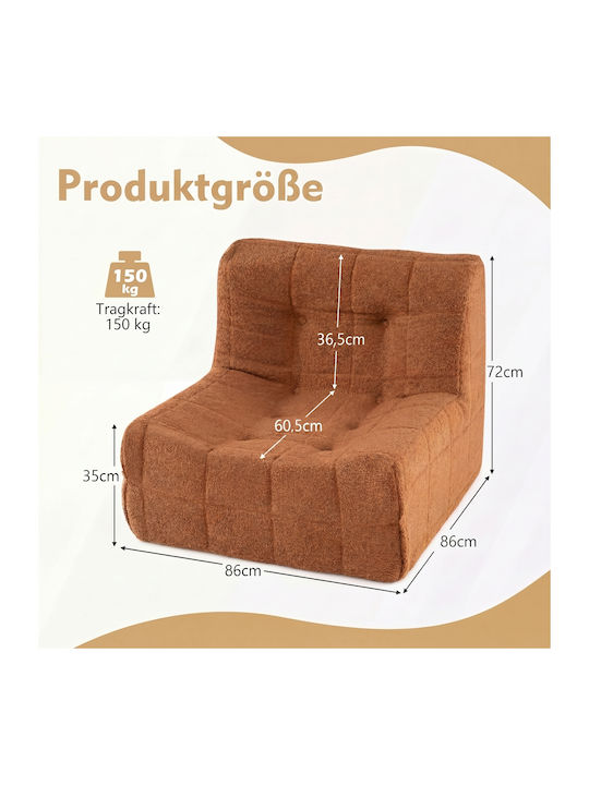 Bean Bag Sofa Brown 72x86x86cm