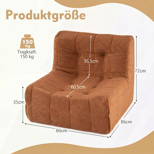 Bean Bag Sofa Brown 72x86x86cm