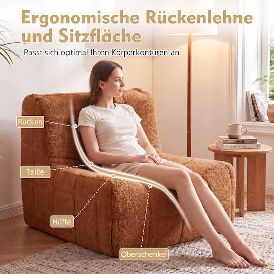 Bean Bag Sofa Brown 72x86x86cm