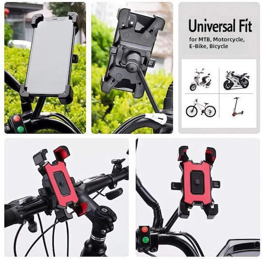 Suport Telefon Motocicletă Scuter Rotire 360° Prindere Oglindă Negru
