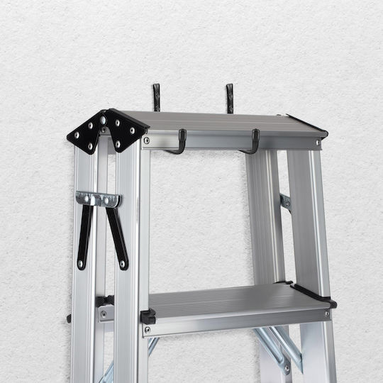 Set 8 Maclean MC-489 Wall Mounts Elastic Wheels Ladders Bicycles Steel Maximum Load 22kg/Arm