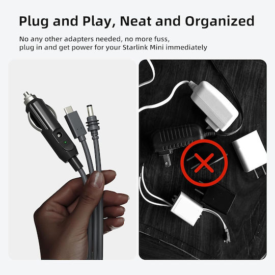 Захранващ Кабел Starlink Mini Usb-c Dc 12v Автомобилен Кабел 3m