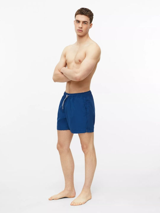 Costum de Baie Bărbați Pantaloni Scurți Albastru Închis cu Model