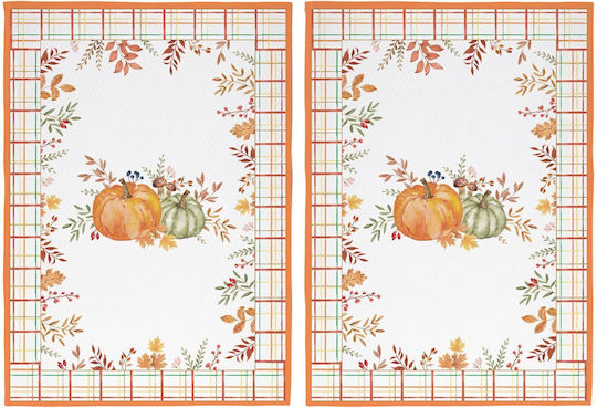 Easylife Kitchen Towel Made of 100% Cotton in Orange Colour 70x50cm 2 Pieces Easylife Kitchen Towel Made of 100% Cotton in Orange Colour 70x50cm 2 Pieces