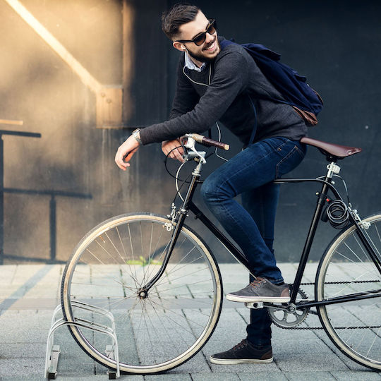 Relaxdays Bară De Parcare Pentru Biciclete Cu 2 Compartimente