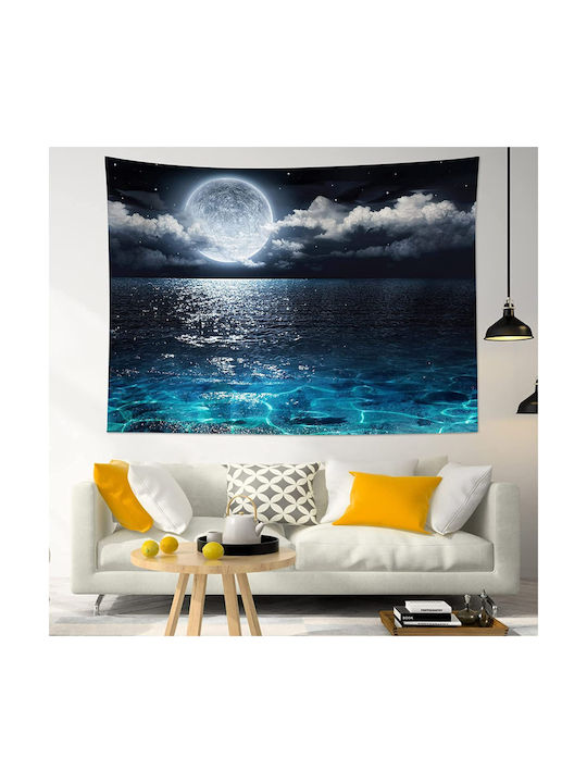 FRIPIA Decorative Tapestry Night Sea Landscape Made of Fabric 200x150cm