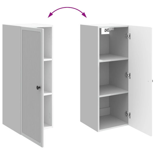 vidaXL Badezimmerschrank 33x34.5x90cm Weiß