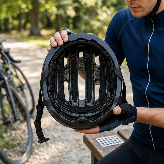 Set 54 Inserții Cască Bicicletă Zola Diverse Mărimi Forme Spumă Eva Bază Adezivă Prindere Velcro Negre