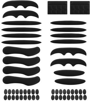 Set 54 Inserții Cască Bicicletă Zola Diverse Mărimi Forme Spumă Eva Bază Adezivă Prindere Velcro Negre
