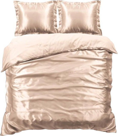 Sleep Time Set Duvet Cover 140x220cm Single with Pillowcase Taupe