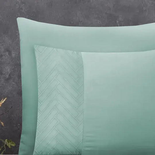Sleep Time Set Huse Pentru Pilote 200x220cm Dublu Cu 2 Fețe De Pernă Culoare Verde Mentă