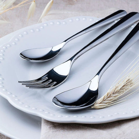 Bra Set de Tacâmuri din Oțel Inoxidabil 18/10, Argintiu, 24 Bucăți
