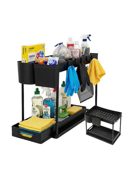 Ruhhy Raft de Organizare din Plastic 40x27.5x37.5cm Negru