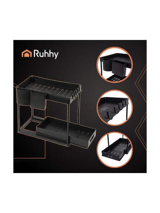 Ruhhy Raft de Organizare din Plastic 40x27.5x37.5cm Negru