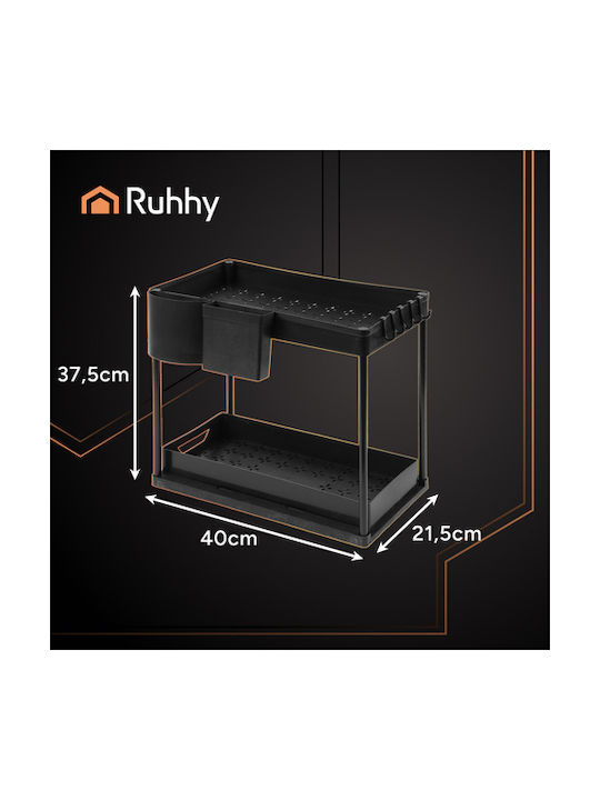 Ruhhy Raft de Organizare din Plastic 40x27.5x37.5cm Negru
