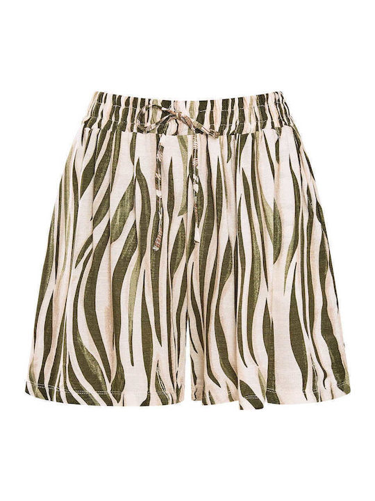 Celestino Damen-Shorts aus Viskose Khaki
