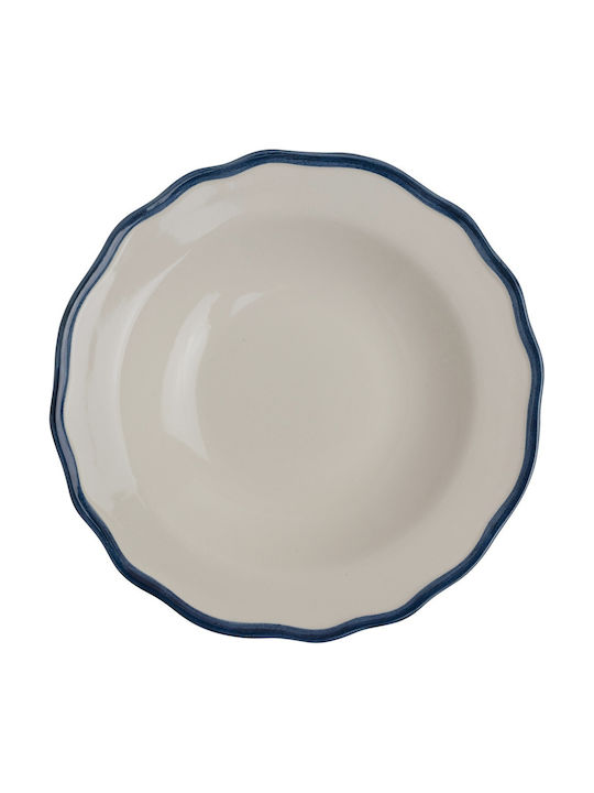 Laura Ashley Hedingham Πιάτο Βαθύ Κεραμικό Λευκό με Διάμετρο 22.5cm 2τμχ