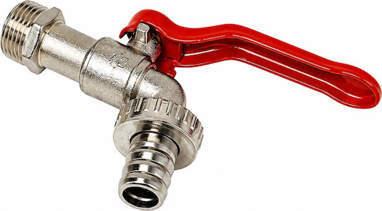 Robinet Bilă Rezervor Ibc Zola Filet 1/2" Ieșire 3/4" Mâner Metalic Din Alamă Nichelată 12 X 8.3 X 6.5 Cm