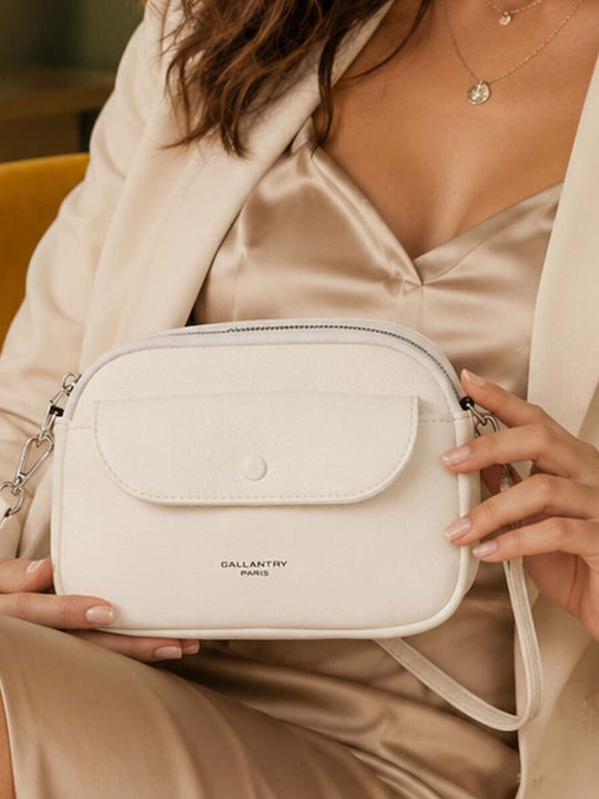 Gallantry Damen Crossbody Tasche Kompakte Geprägte Effekt Frontklappe Tasche Weiß