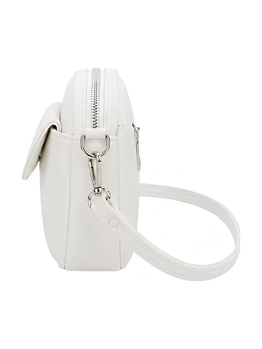 Gallantry Damen Crossbody Tasche Kompakte Geprägte Effekt Frontklappe Tasche Weiß