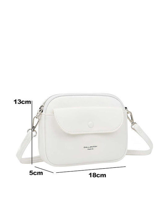Gallantry Damen Crossbody Tasche Kompakte Geprägte Effekt Frontklappe Tasche Weiß