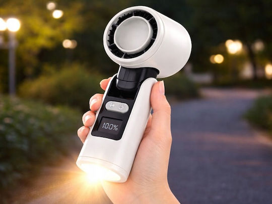 Verk Group Portable USB Fan 199 Speeds Folding Flashlight Display 5907451381588