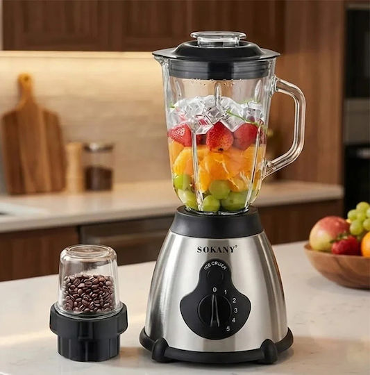 Sokany Blender with Glass Jug 1.5 lt 400W Brown SK-03042