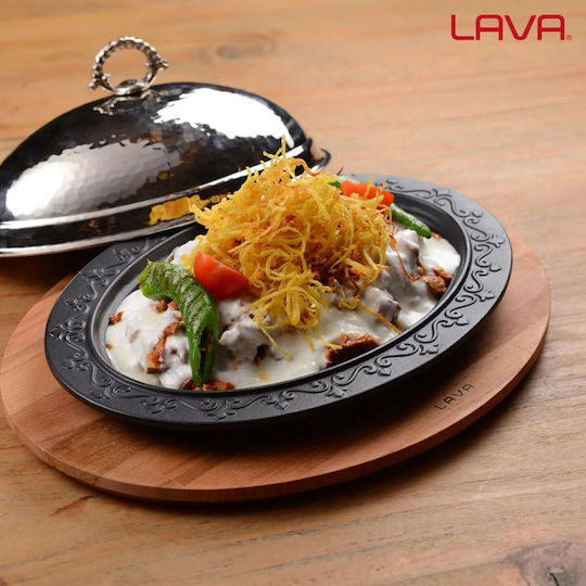 Lava Piatelă De Servire Ovală Din Porțelan Argintiu 32x23cm