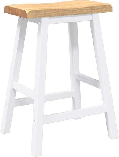 Bar Wooden White Stools 2 Pieces 44.5x35x60cm