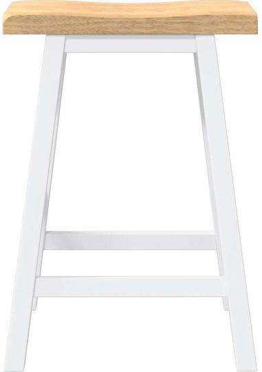 Bar Wooden White Stools 2 Pieces 44.5x35x60cm