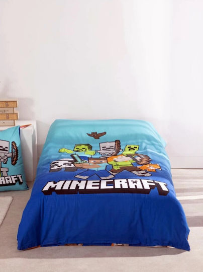 Sleep Time Σετ Παιδική Παπλωματοθήκη Μονή με Μαξιλαροθήκη Βαμβακερή Blue Color 140x200εκ.