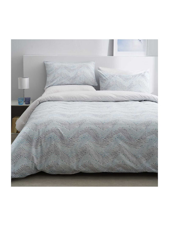 Vesta Home Ariadni Bed Sheet Set with 2 Pillowcases Super-Double with Rubber Hugger 170x270cm Gray (3 Pieces)