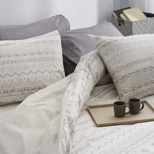 Vesta Home Elea Σετ Σεντόνι με 2 Μαξιλαροθήκες Υπέρδιπλο με Λάστιχο 170x270+35εκ. Μπεζ (3τμχ)