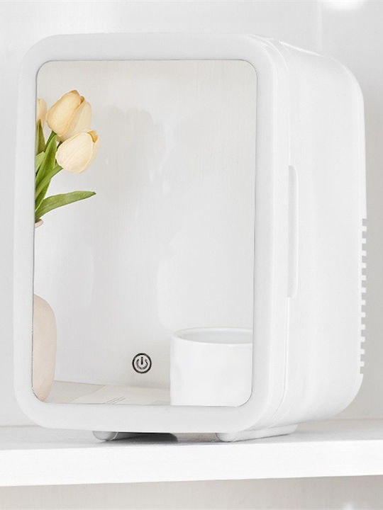 Mini Portable Fridge Cosmetics Storing Care Products 4l Capacity Mirror White
