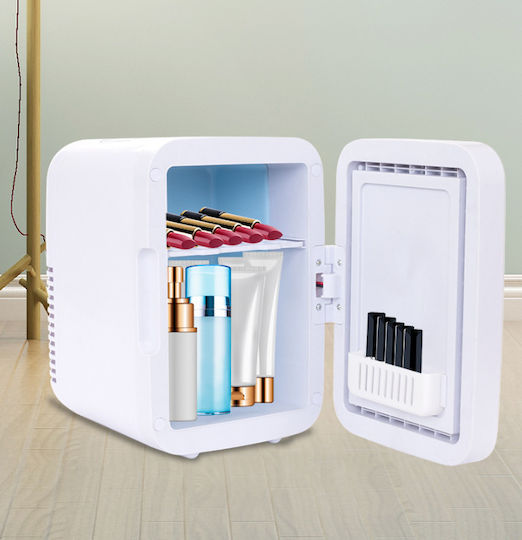 Mini Tragbarer Kühlschrank Kosmetik Aufbewahrung Pflegeprodukte 4l Kapazität Spiegel Weiß