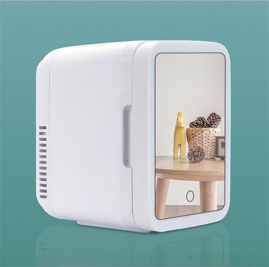 Mini Tragbarer Kühlschrank Kosmetik Aufbewahrung Pflegeprodukte 4l Kapazität Spiegel Weiß