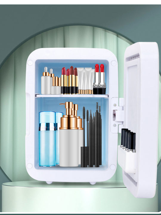 Mini Portable Fridge Cosmetics Storing Care Products 4l Capacity Mirror White