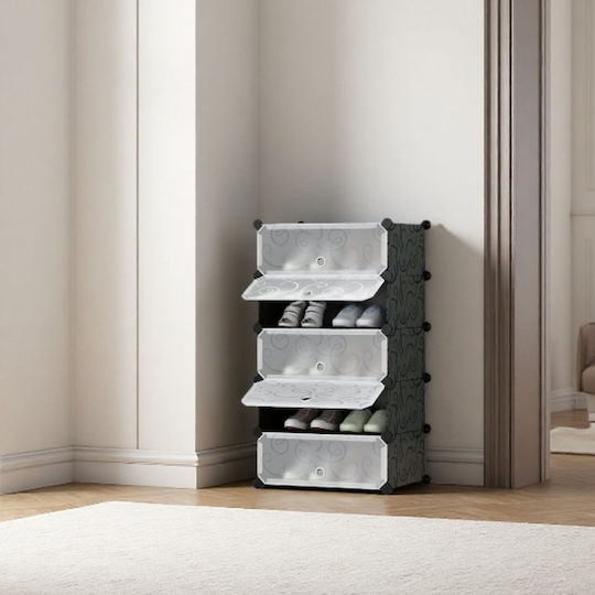 Husă de Depozitare din Plastic pentru Pantofi, de Culoare Neagră, 47x37x90cm