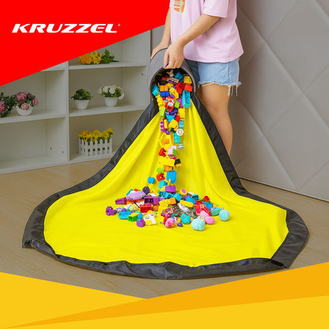 Kruzzel Children's Storage Basket Made of Fabric Gray