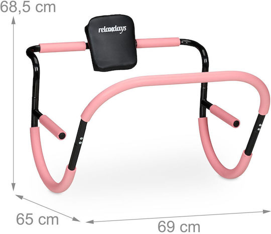 Relaxdays Aparat Abdominal Roz Negru 68,5x69x65 Cm Suport Pentru Gât Capacitate 100 Kg