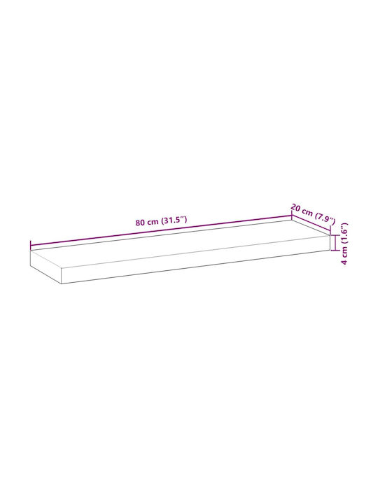 vidaXL Rechteckiges Bücherregal aus Massivholz Akazie 80x20x4cm 3279584 2 Stück